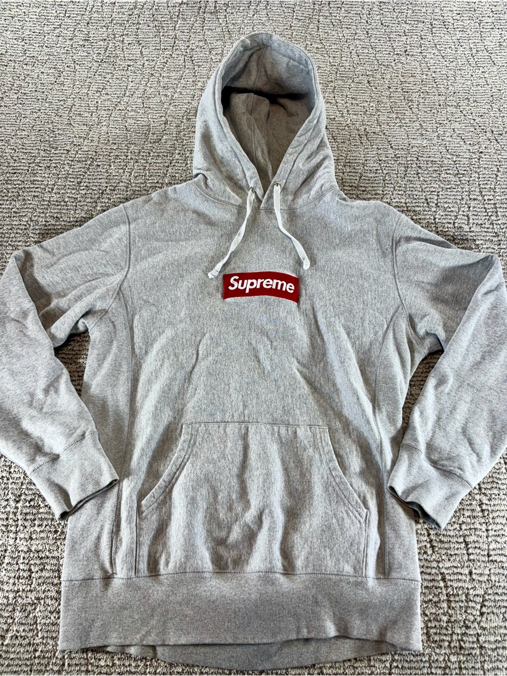 *Authentic* Supreme Box Logo Men’s Medium Hooded Sweatshirt in Heather‎ Grey - Picture 8 of 15